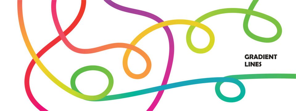 Dynamic abstract gradient lines composition with colorful curves and fluid motion for stylish advertising visuals and contemporary branding backgrounds