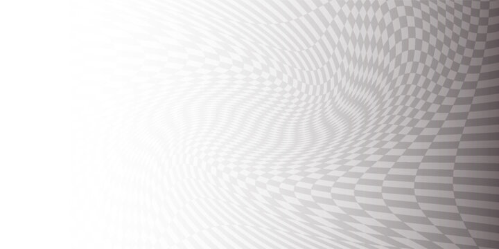 Black and white checker pattern vector illustration. Chess board. Distorted geometric pattern. eps 10