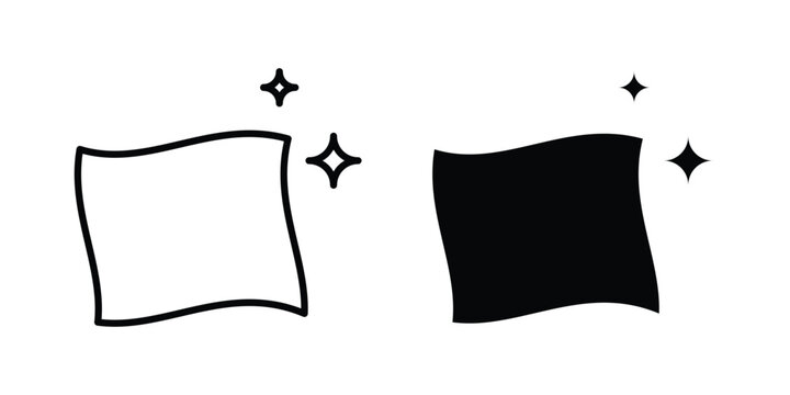 Cleaning cloth icon outlined. Black clipart icons set