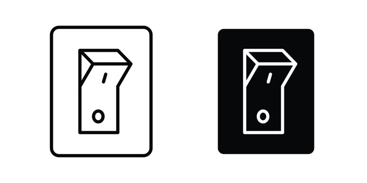 Electric switch icon outlined. Black clipart icons set