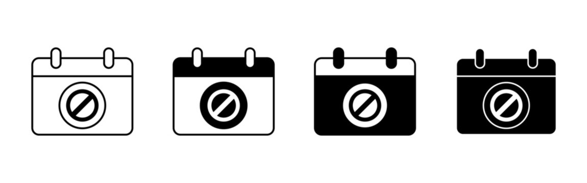 Calendar with Prohibited Symbol for Unavailable Date and Scheduling Restriction