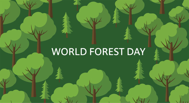 A forest scene with trees and text
