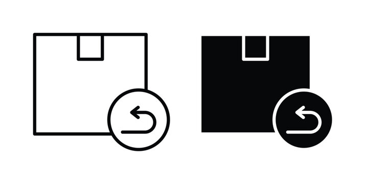Return purchase icon outlined. Black clipart icons set