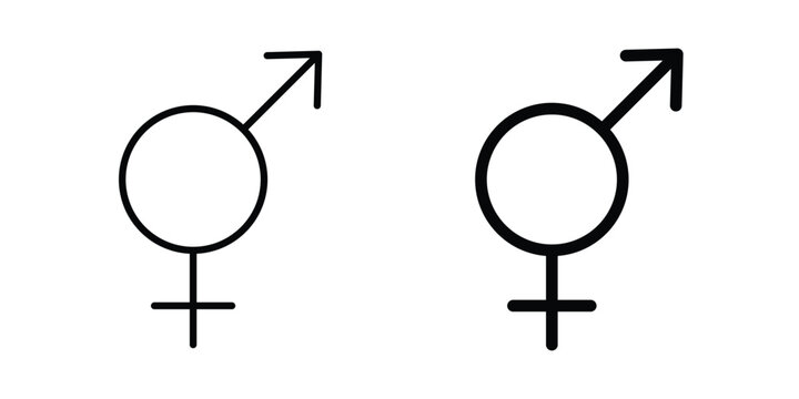 Unisex icon outlined. Black clipart icons set
