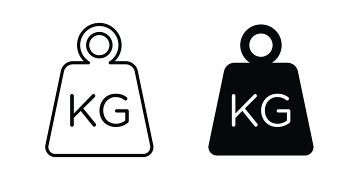 Weight icon outlined. Black clipart icons set