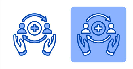 Fototapeta premium Care Circle icon, with contrast background.