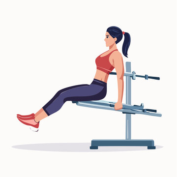 Woman Performing Bench Dips Exercise