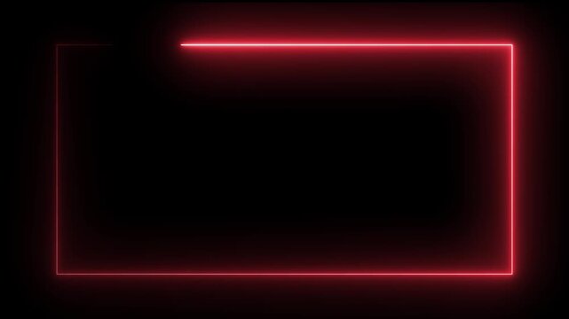 Glowing purple neon rectangular border frame overlay animation,Vibrant red glowing neon rectangular frame on a stark black background,
Minimal frame motion designed for overlay and background visuals.