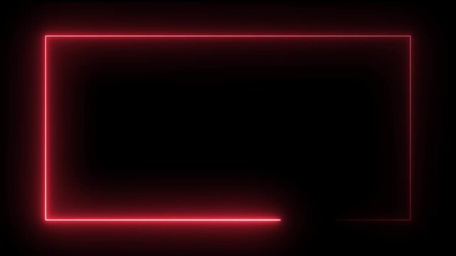 Glowing purple neon rectangular border frame overlay animation,Vibrant red glowing neon rectangular frame on a stark black background,
Minimal frame motion designed for overlay and background visuals.