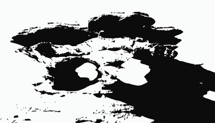Fototapeta premium Dramatic Silhouette of Eroded Rock Formation Against White Background