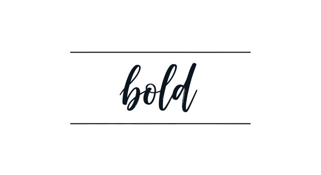 Bold Handwritten Script Text on White Background with Lines