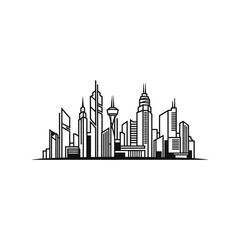 Fototapeta premium Modern city skyline with skyscrapers and towers