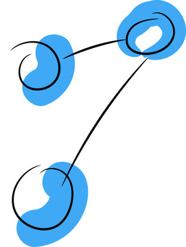 Hand Drawn Blue Share Icon Illustration with Artistic Messy Color