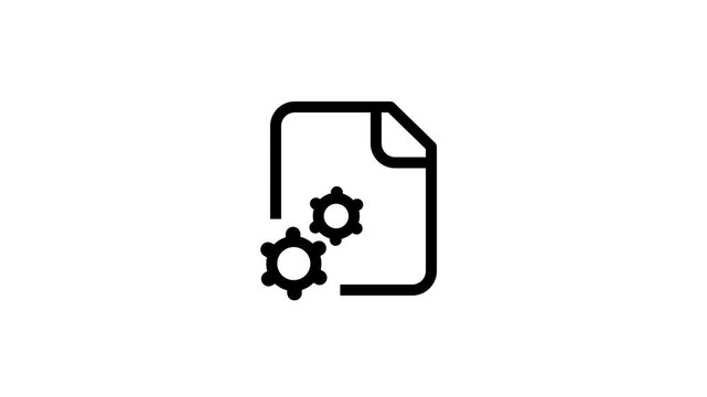 A document icon with gear or settings cog symbols, representing a configuration file or system settings document