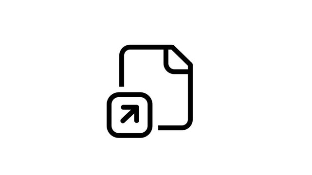 A document icon featuring an arrow or shortcut symbol on the corner, indicating a linked, shortcut, or redirected file