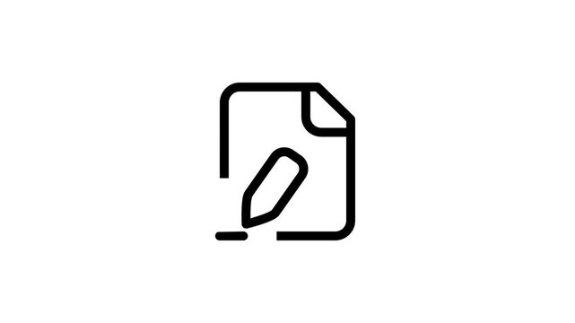 A document icon with a pencil or feather pen overlay at the bottom left, symbolizing an editable or writing-related file