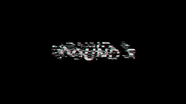 Round 3 animation, vintage glitch effect concept, opening animation, fight preparation, 4k video