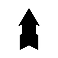 Fototapeta premium Thick block up arrow silhouette icon for forward direction and growth.