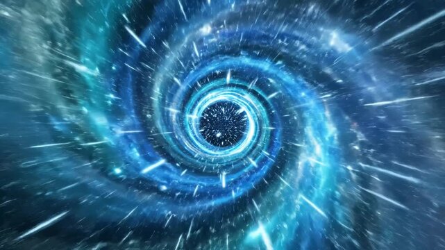 Cosmic wormhole in space highlighting vibrant colors and innovative graphic design