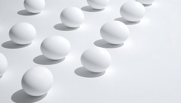 White spheres on gray background.