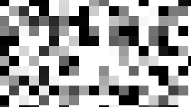 Abstract mosaic blur censored animation 4K,Pixel censored with mosaic pattern animation.
Black and white blocks shifting and changing in a dynamic animation. animated abstract mosaic censored bg.