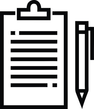 Official report document on a clipboard with lines of text and a pen for data entry