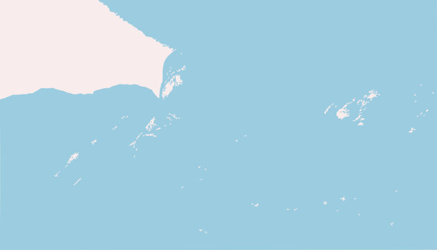 Aerial View of Tropical Islands and Coastline in Blue Ocean
