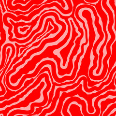 Fototapeta premium Abstract horizontal background with colorful waves. Trendy vector illustration in style retro. Twisted lines, fluid, curved, wiggling stripes.