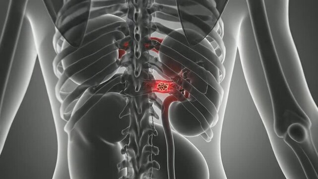 Detailed Anatomical Illustration of Cancer Cells within Blood Vessels Highlighting Interaction between Tumor and Vascular System in Abstract Biology Concept