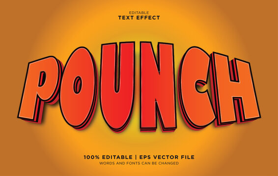 Vibrant editable text effect showcasing the word POUNCH