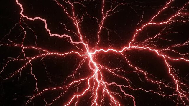 Red lightning bolts in night sky symbolizing dynamic movement and artistic expression
