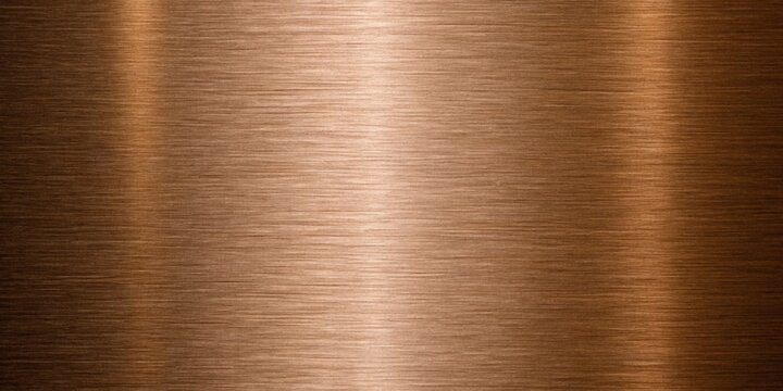 brushed copper metal texture seamless background with metallic sheen and linear grain
