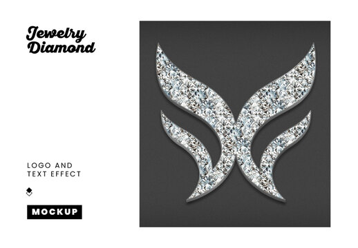 Jewelry Diamond Logo And Text Effect Mockup