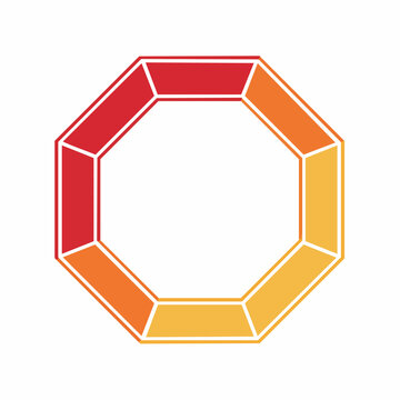 Octagonal shape with gradient colors