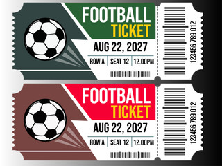 Football ticket stubs, soccer event pass ticket vector design  © SL Creations