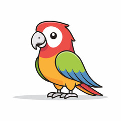 Fototapeta premium Cute Cartoon Parrot Illustration