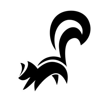 Stylized Skunk Silhouette Logo Vector Illustration