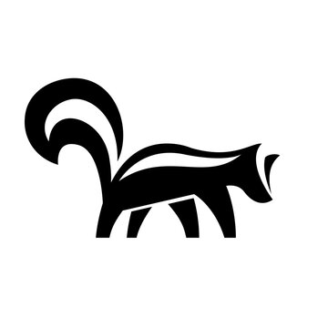 Skunk Logo Design Black and White Vector Illustration