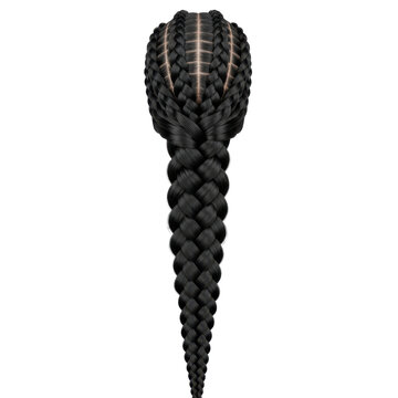 black woven paracord knot rope tie decorative accessory isolated on transparent background