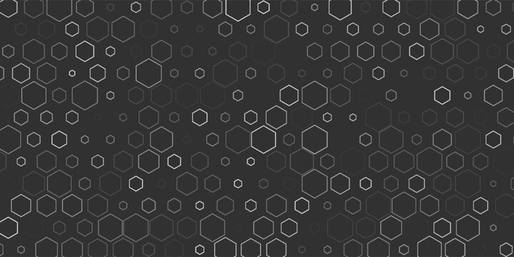 Gray hexagonal mesh texture background with metallic honeycomb pattern.