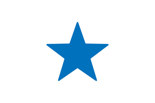 Blue five-point star icon centered, a minimalist geometric symbol ideal for branding, web and print design, ratings, awards, decorations and simple graphic projects.