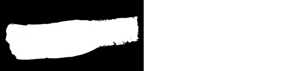 Fototapeta premium White ink brush stroke strip for web banner and video thumbnail transparent png