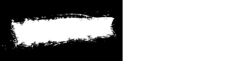 Fototapeta premium White dry brush paint stripe for title bar and thumbnail design transparent background png