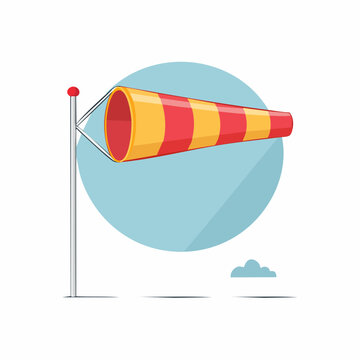 Windsock indicating wind direction and speed