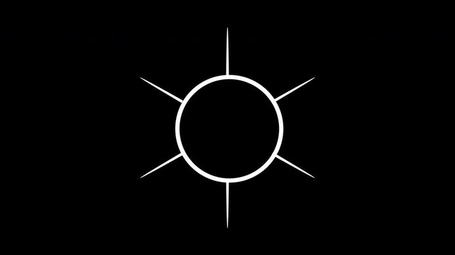 Dynamic Spinning White Reticle Target Shape Over Deep Black Background Motion Graphic