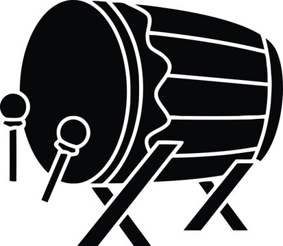 Bedug traditional drum vector silhouette icon.