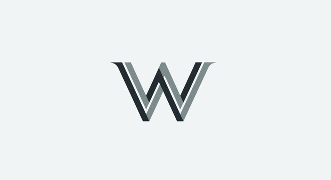 Modern W Letter Logo Design, Minimalist Geometric Symbol, Elegant Brand Identity