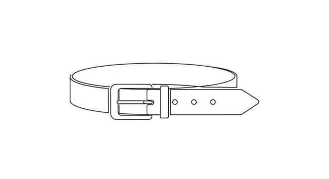 Leather Belt Icon - Minimalist Outline Design
