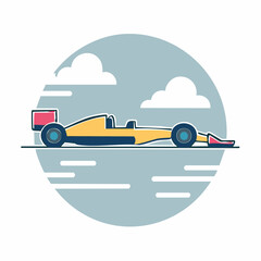Fototapeta premium Stylized Formula 1 Race Car Illustration