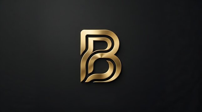 Elegant gold letter B logo on dark background with modern design